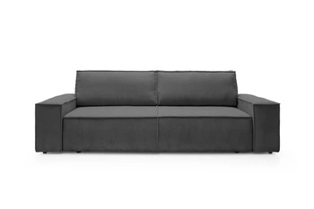 Sofa rozkładana Molde sztruks ciemnoszary z pojemnikiem na pościel do salonu 3 osobowa