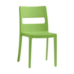 Krzesło ogrodowe Sai zielone z tworzywa sztaplowane do ogrodu i sali bankietowej SCAB Design