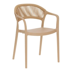 Krzesło ogrodowe Osma beżowe Intesi z polipropylenu boho sztaplowane łatwe czyszczenie