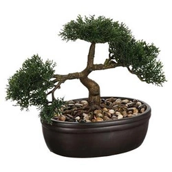 Sztuczne drzewko bonsai Atmosphera jak żywe do salonu w czarnej doniczce boho 23 cm