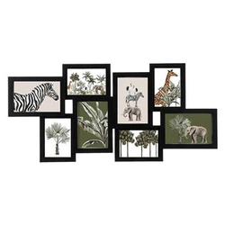 Czarna multiramka na 8 zdjęć Atmosphera nowoczesna ramka na ścianę do galerii wnętrz