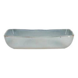 Ceramiczne naczynie do zapiekania Volcan prostokątne 34,5x23 cm szaroniebieskie do zapiekanek Intesi