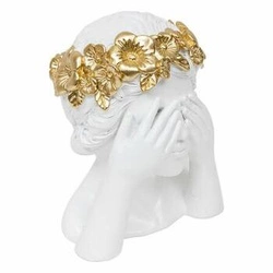 Figurka w kształcie głowy kobiety 22 cm biała