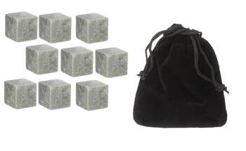 Zestaw 9 kamieni chłodzących do napoju szare
