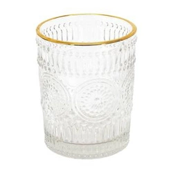 Szklanka glamour Lisere Intesi 250 ml do whisky i drinków transparentna ze złotym brzegiem