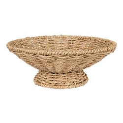 Okrągła taca dekoracyjna Pruna Intesi z trawy morskiej 30 cm do serwowania w stylu boho