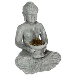 Figurka dekoracyjna Budda Atmosphera cementowa 40cm do salonu w stylu boho na prezent