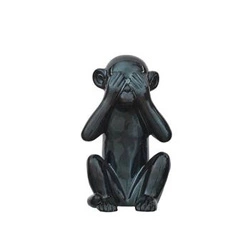 Figurka dekoracyjna Monkey czarna ceramiczna Intesi 30 cm nowoczesna do salonu