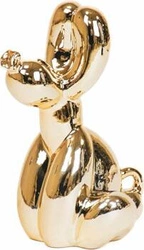 Figurka dekoracyjna pies balon złoty HV decor nowoczesna do salonu na komodę 24 cm