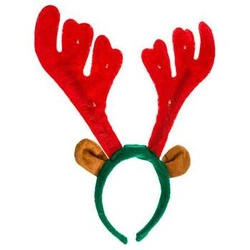 Opaska Renifer LED Feeric Christmas dekoracja świąteczna na głowę czerwona z oświetleniem