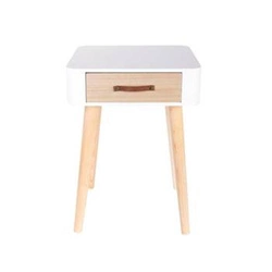 Szafka nocna biała z szufladą 35 cm skandynawska drewno Intesi Enano do sypialni