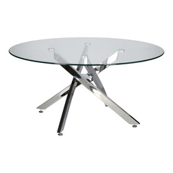 Stolik kawowy Amber 90cm transparentny/   chrom OUTLET