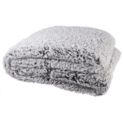 Koc polarowy Soportar Intesi szary gruby ciepły na kanapę lub łóżko 150x120 cm