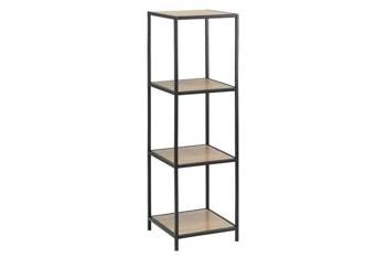 Regał metalowy Seaford VI Actona nowoczesny na książki do salonu i biura 119,5 cm czarny