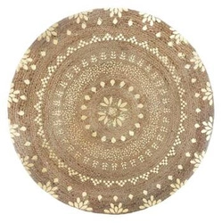 Dywan jutowy okrągły Gold Shine 115 cm boho do salonu i sypialni Atmosphera naturalny