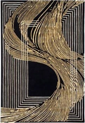 Golden Wind dywan glamour do salonu 160x230 czarno-złoty nowoczesny wełniany Carpet Decor