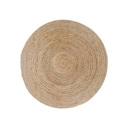 Dywan okrągły jutowy Bombay 90 cm boho do salonu i sypialni naturalny Intesi