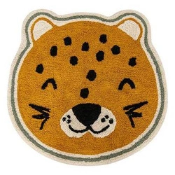 Atmosphera Leopard dywan do pokoju dziecka okrągły bawełniany antypoślizgowy 90 cm