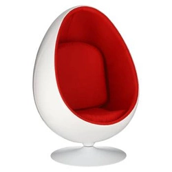 Fotel jajo Ovalia Chair inspirowany Ball Chair nowoczesny obrotowy do salonu biura wełna