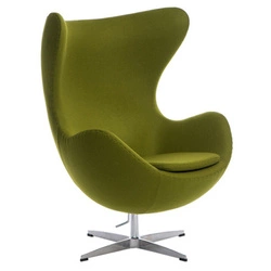 Fotel uszak Jajo Egg D2.DESIGN zielony kaszmir obrotowy bujany nowoczesny do salonu