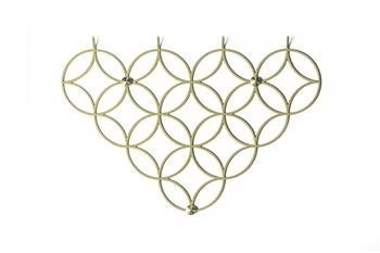 Wieszak ścienny Holo S Gold nowoczesny złoty metalowy do przedpokoju POLYHEDRA