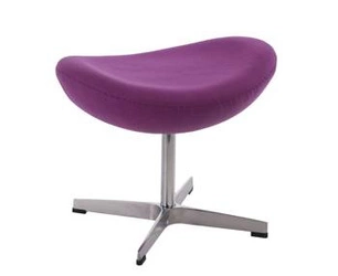 Podnóżek tapicerowany Jajo kaszmir fioletowy inspirowany Egg do salonu nowoczesny D2.DESIGN