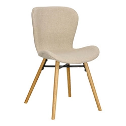 Krzesło tapicerowane Batilda Actona beżowe do jadalni nowoczesne z drewnianymi nogami