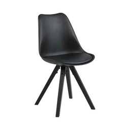 Krzesło do jadalni Dima Actona czarne z tworzywa i drewna łatwe w czyszczeniu nowoczesne