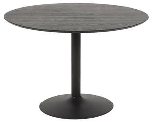 Stół okrągły czarny Ibiza 110 cm do jadalni nowoczesny na jednej nodze Actona