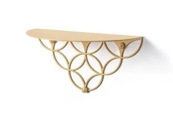 Nowoczesna półka ścienna Holo PS Gold POLYHEDRA złota metalowa do salonu na książki