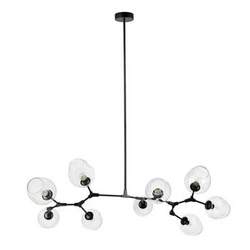 Lampa wisząca MODERN ORCHID-9 czarna szklana do salonu i jadalni 150 cm
