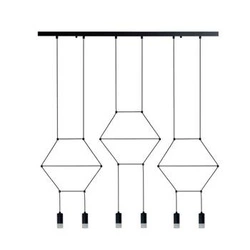 Lampa wisząca LINEA-6 LONG czarna nowoczesna 6-punktowa nad stół do jadalni 100 cm