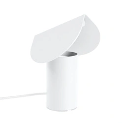 BISCUIT biała lampka biurkowa LED nowoczesna aluminiowa 3000K