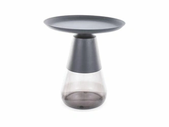 Stolik kawowy Cocco 50 cm okrągły czarny nowoczesny do salonu