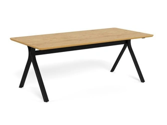 Stół Bristol 200x100 dębowy do jadalni nowoczesny na czarnych nogach