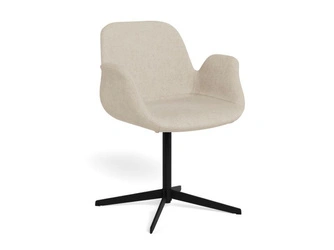 Krzesło Beth obrotowe do jadalni beżowe tapicerowane loft Actona