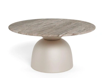 Stolik kawowy Ferrol marmurowy okrągły 80 cm szary nowoczesny do salonu