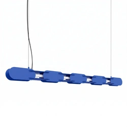 Lampa wisząca CHAIN LED nad wyspę ultramaryna nowoczesna 158 cm