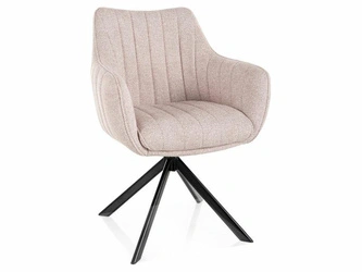 Krzesło Murray tapicerowane beżowe obrotowe do jadalni i salonu