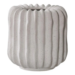 Doniczka ceramiczna Lamell szara okrągła do salonu nowoczesna House Nordic