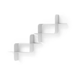 Zestaw 2 białych półek ściennych Montage Umbra nowoczesnych do salonu i książek