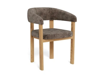 Krzesło do jadalni Myles brązowe z podłokietnikami dębowe Actona