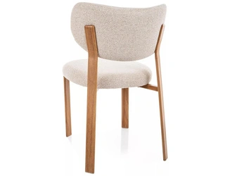 Krzesło Norin beżowe tapicerowane skandynawskie do jadalni Intesi