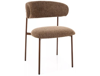 Krzesło Pasco Slim Intesi tapicerowane brązowe do jadalni i salonu