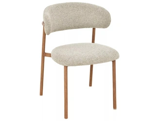 Krzesło Pasco beżowe tapicerowane skandynawskie do jadalni i salonu