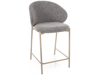 Hoker Elsme szary tapicerowany z oparciem do kuchni i jadalni