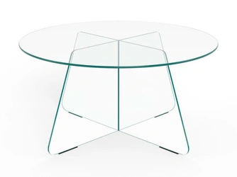 Stolik kawowy Samos 80 cm szklany okrągły nowoczesny do salonu