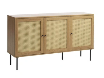 Komoda Pensacola drewniana z drzwiami rattanowymi 140 cm do salonu