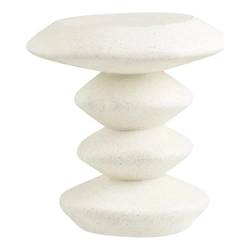 Stolik kawowy Blackburn okrągły biały nowoczesny do salonu 43 cm