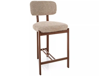 Hoker Montico beżowy tapicerowany z oparciem do kuchni 62 cm